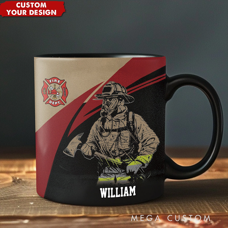 Personalized Firefighter Coffee Mug Custom Name Mug Unique Gift for Firefighters