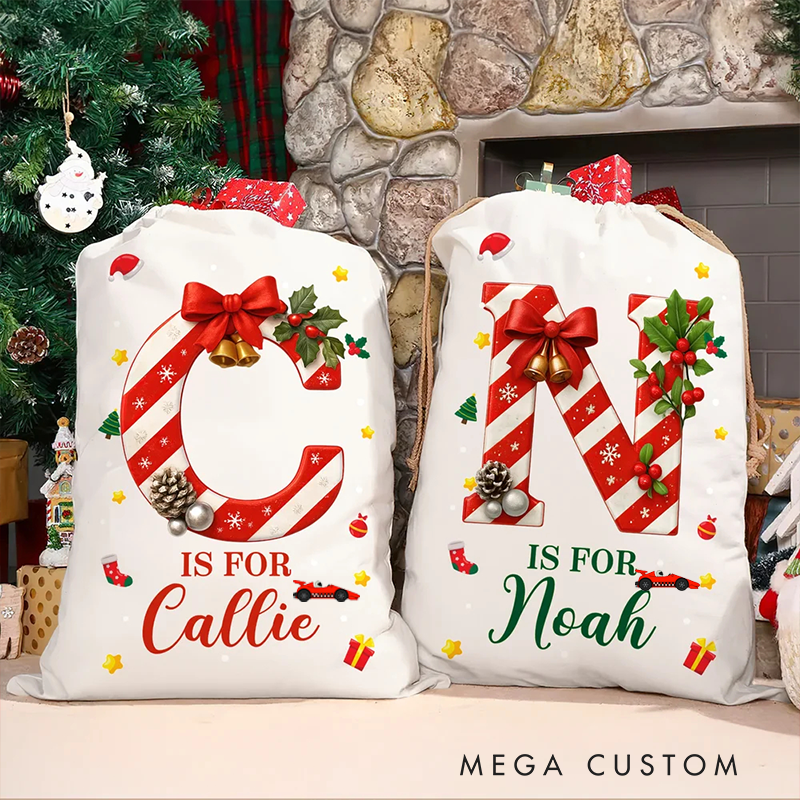 Personalised Christmas Santa Sack with Custom Name Design Thoutful Christmas Gift