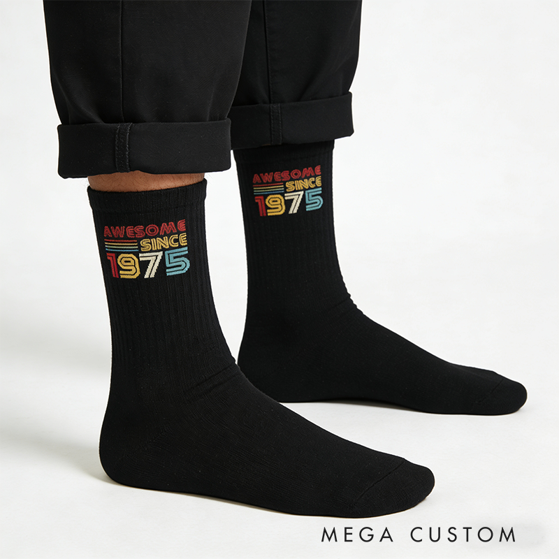 Personalized Awesome Socks Custom Year Design Socks Funny Gifts
