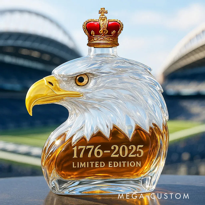 Personalized Bald Eagle Limited Edition Whisky Bottle Custom Text Gifts