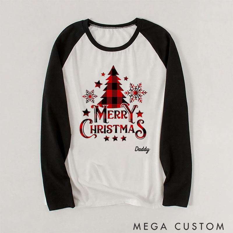 Personalized Christmas Plaid Tree Printed Family Matching Pajamas