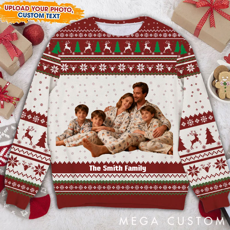 Personalized Ugly Christmas Sweater with Custom Family Photo Annoying Each Other For Many Years Sweater, Funny Anniversary Gift 