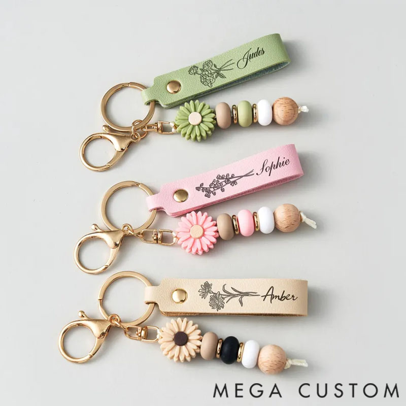 Personalized Name Keyring, Cute Custom Bag Charm, Gift for Family