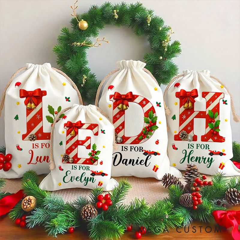 Personalised Christmas Santa Sack with Custom Name Design Thoutful Christmas Gift