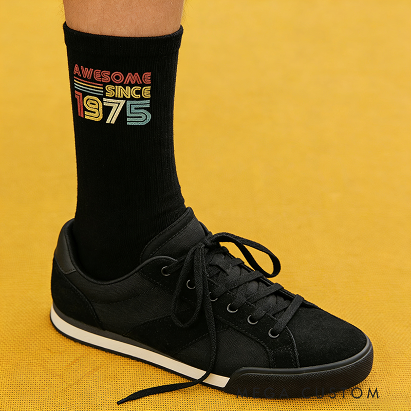 Personalized Awesome Socks Custom Year Design Socks Funny Gifts