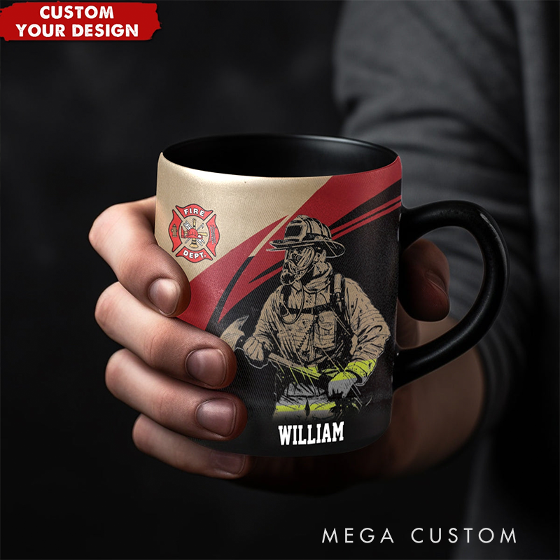 Personalized Firefighter Coffee Mug Custom Name Mug Unique Gift for Firefighters