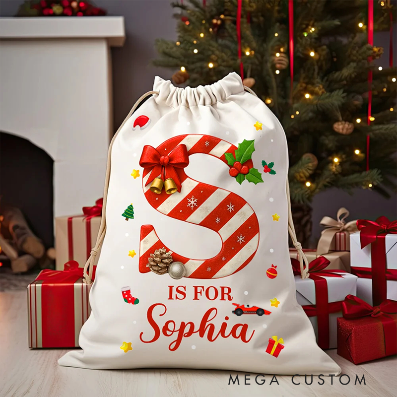 Personalised Christmas Santa Sack with Custom Name Design Thoutful Christmas Gift