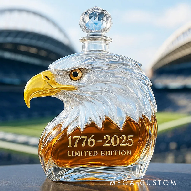 Personalized Bald Eagle Limited Edition Whisky Bottle Custom Text Gifts