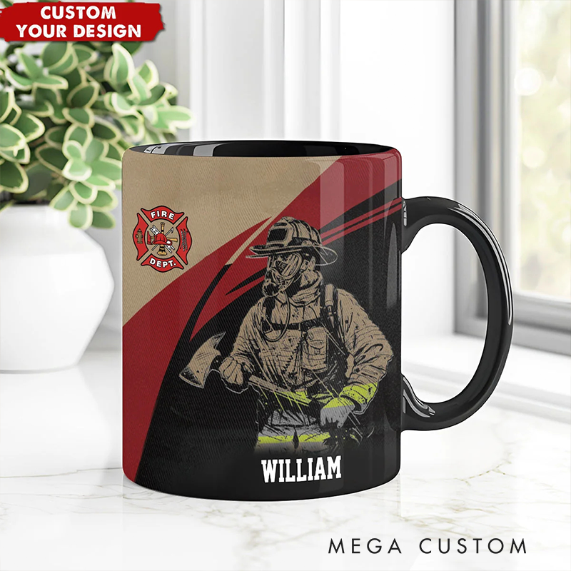 Personalized Firefighter Coffee Mug Custom Name Mug Unique Gift for Firefighters