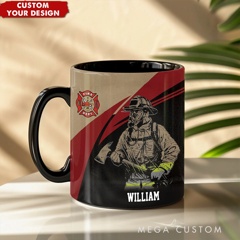 Personalized Firefighter Coffee Mug Custom Name Mug Unique Gift for Firefighters