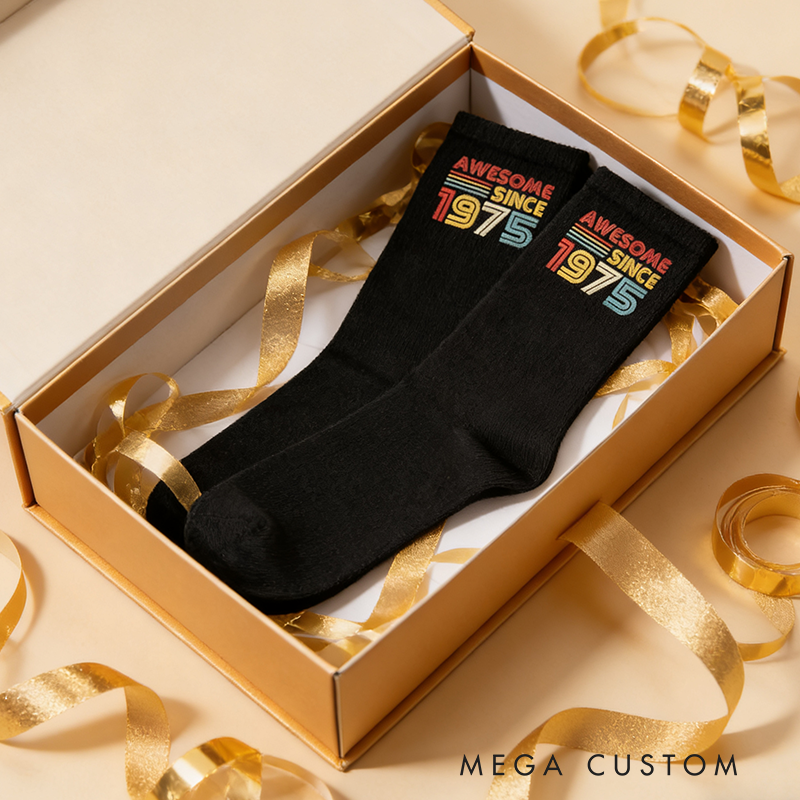 Personalized Awesome Socks Custom Year Design Socks Funny Gifts