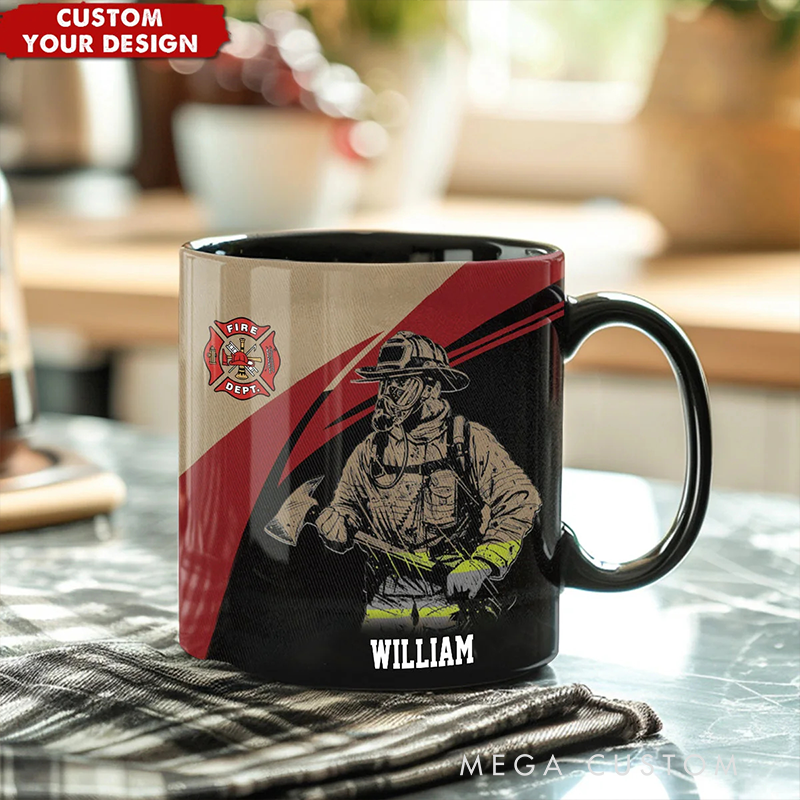 Personalized Firefighter Coffee Mug Custom Name Mug Unique Gift for Firefighters