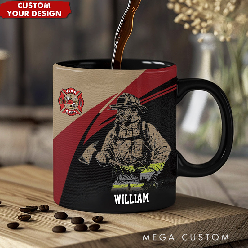 Personalized Firefighter Coffee Mug Custom Name Mug Unique Gift for Firefighters