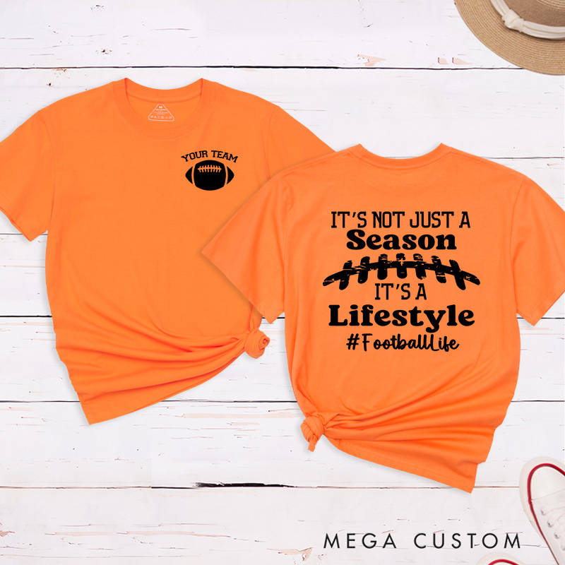 Personalized American Football T-Shirts Featuring Custom Team Name - It's Not Just a Season Football