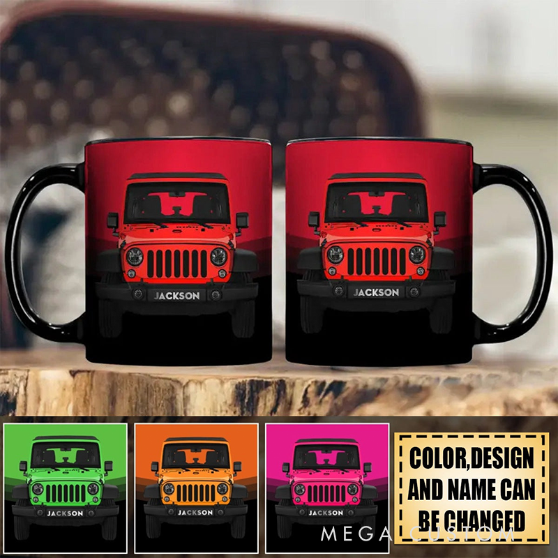 Personalized Off-Road Car Black Mug Custom Name Mug Gifts