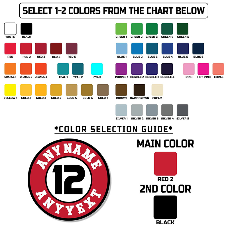  Personalized Baseball Fan Sticker with Striking Circular Design with Custom Name and Number    