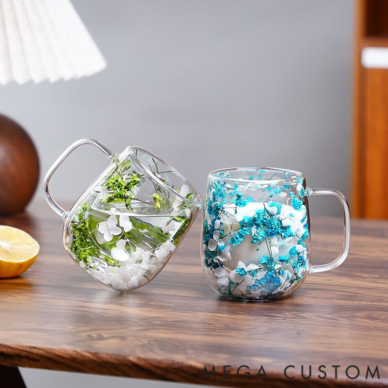 Personalized Floral Mug/Cup with Your Favorite Dried Flowers—an Original Gift for Grandma, Mom, or Godmother