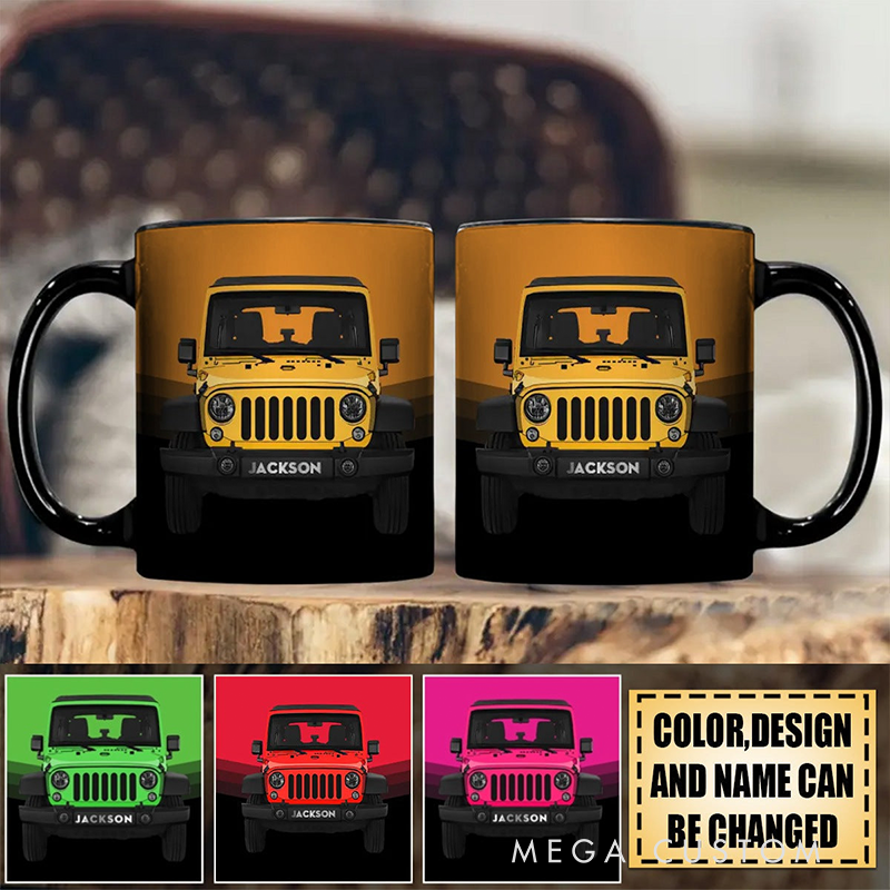 Personalized Off-Road Car Black Mug Custom Name Mug Gifts