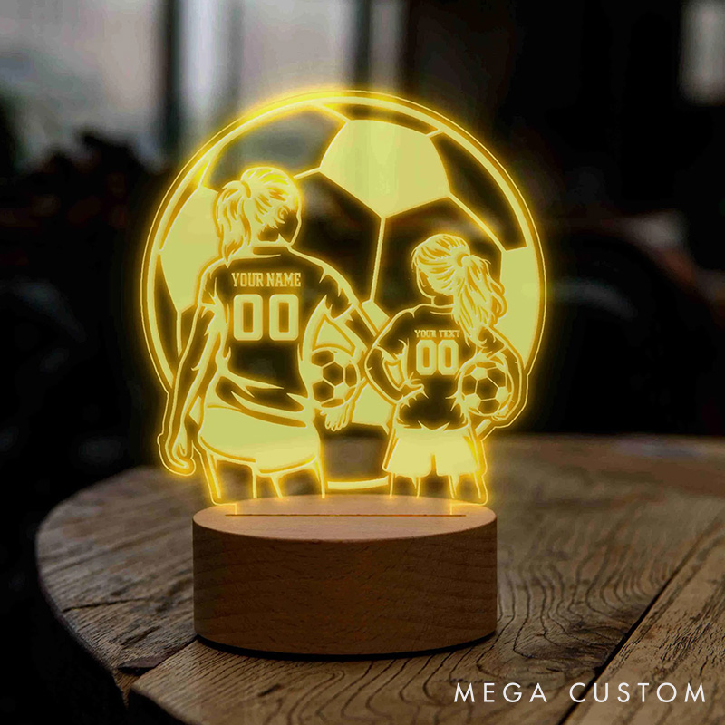 Personalized Soccer Match LED Night Light with Custom Name and Number