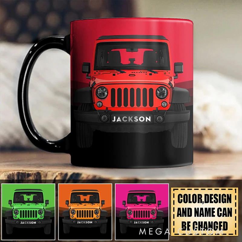Personalized Off-Road Car Black Mug Custom Name Mug Gifts
