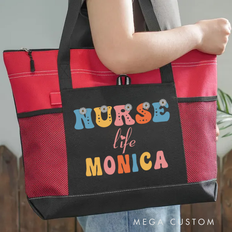 Personalized Nurse Tote Bag Custom Nurse Life Design Tote Bag Nurse Graduation Gifts RN Gifts Bag