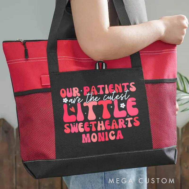 Personalized Nurse Tote Bag Custom Our Patients Are the Cutest Little Sweethearts Design Tote Bag Nurse Graduation Gifts 
