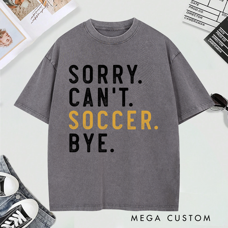 Personalized Soccer Washed T-Shirt – Custom Sporty Design for Soccer Lovers