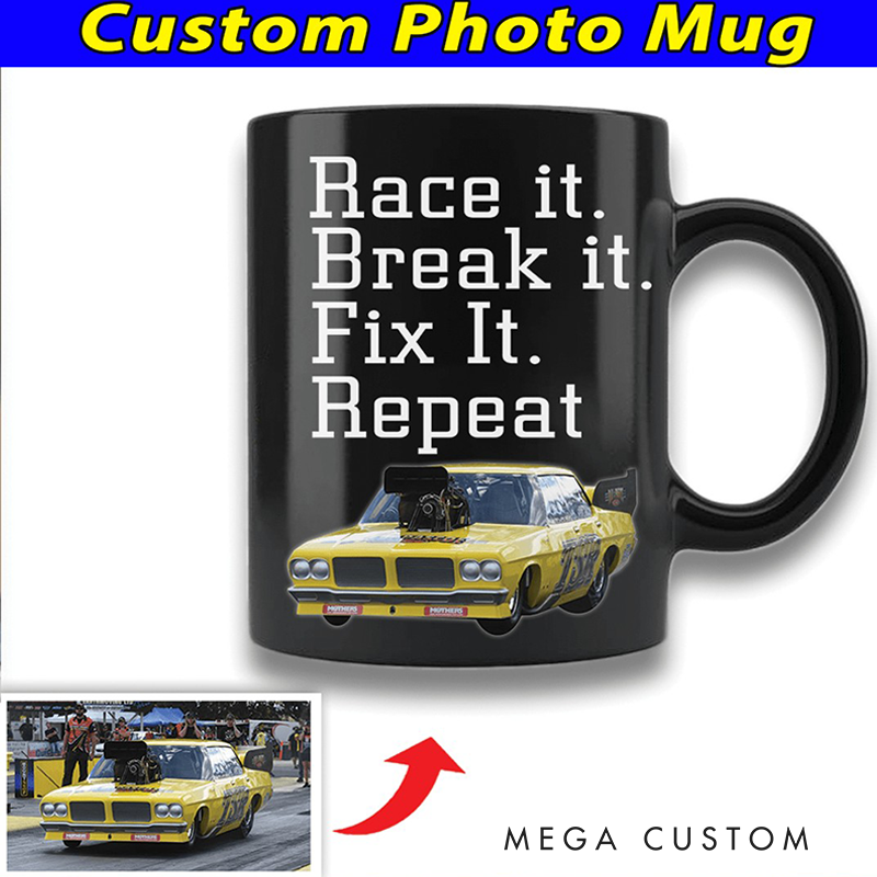 Personalized Drag Racing Mug Custom Photo Mug Unique Gift for Racers and Racing Lovers