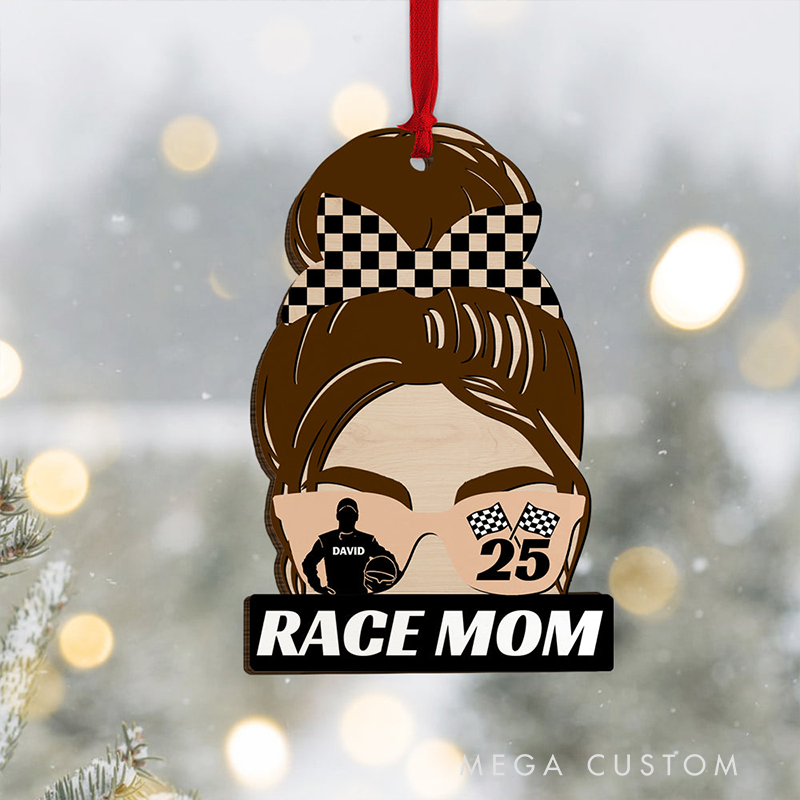 Personalized Racing Mom Ornament Custom Name Christmas Tree Decoration Gifts