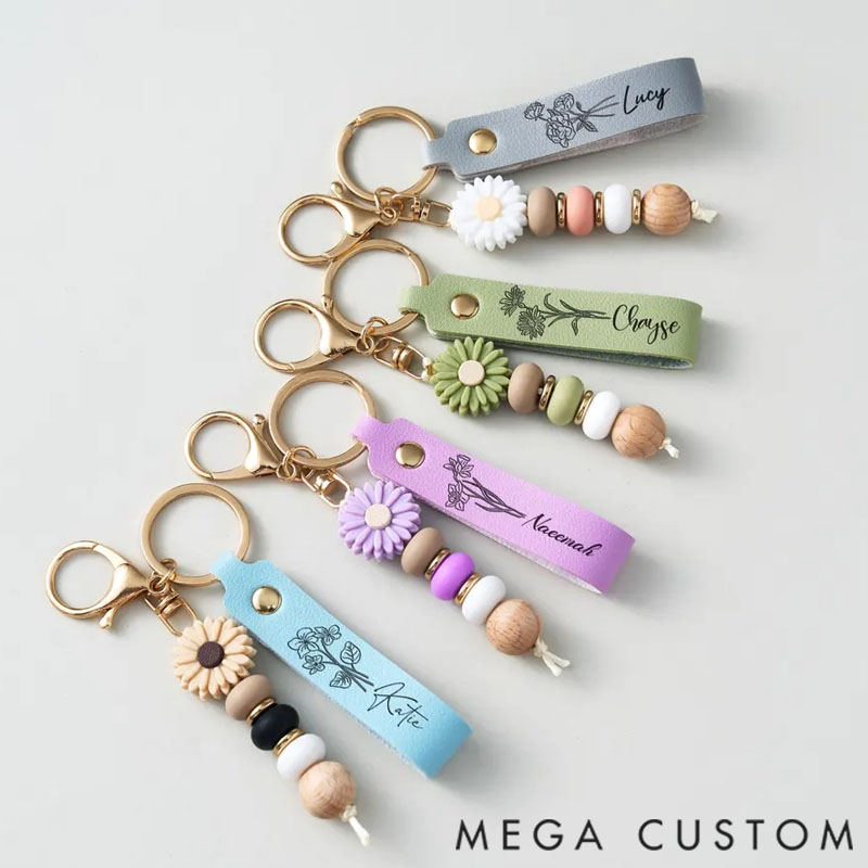 Personalized Name Keyring, Cute Custom Bag Charm, Gift for Family