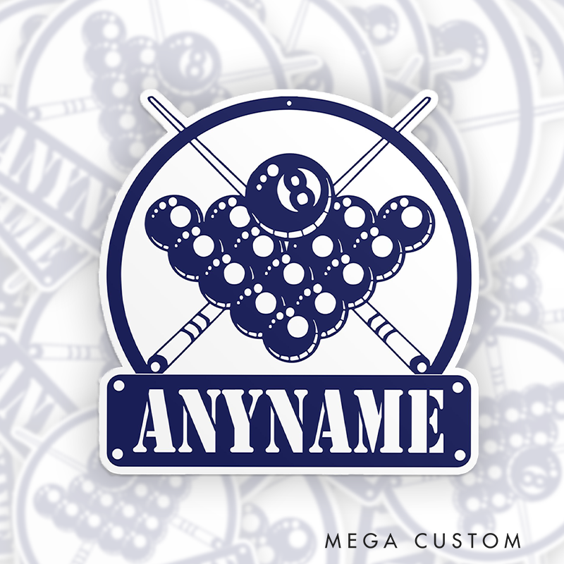 Personalized Pool Sticker with Custom Your Name for Laptop, Water Bottle