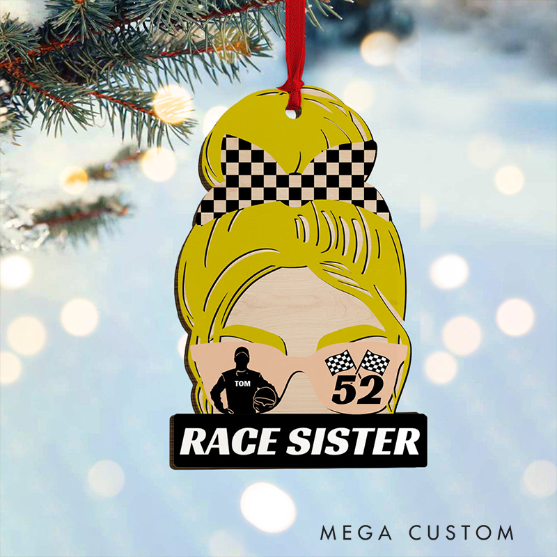 Personalized Racing Mom Ornament Custom Name Christmas Tree Decoration Gifts