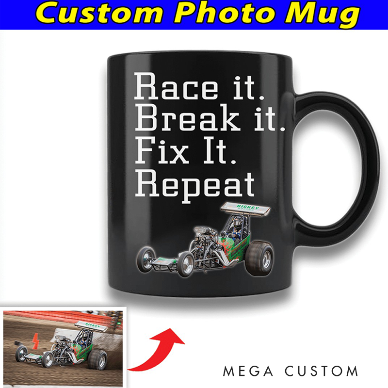 Personalized Drag Racing Mug Custom Photo Mug Unique Gift for Racers and Racing Lovers