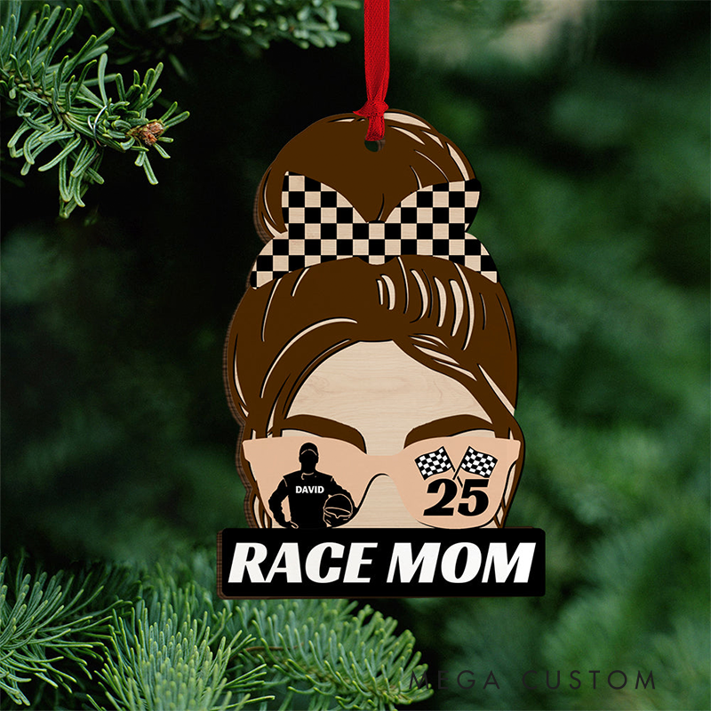 Personalized Racing Mom Ornament Custom Name Christmas Tree Decoration Gifts