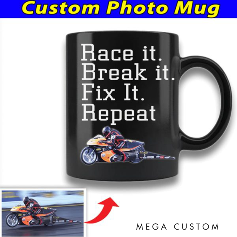 Personalized Drag Racing Mug Custom Photo Mug Unique Gift for Racers and Racing Lovers