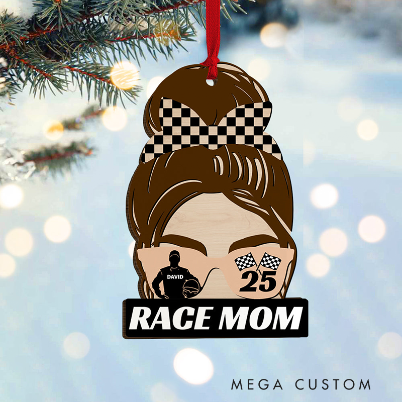Personalized Racing Mom Ornament Custom Name Christmas Tree Decoration Gifts
