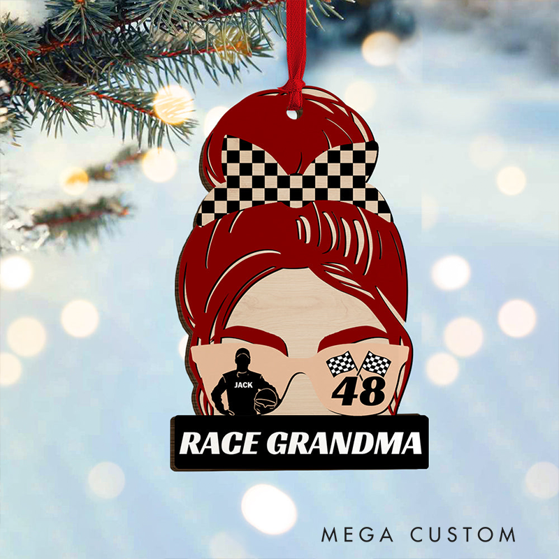 Personalized Racing Mom Ornament Custom Name Christmas Tree Decoration Gifts