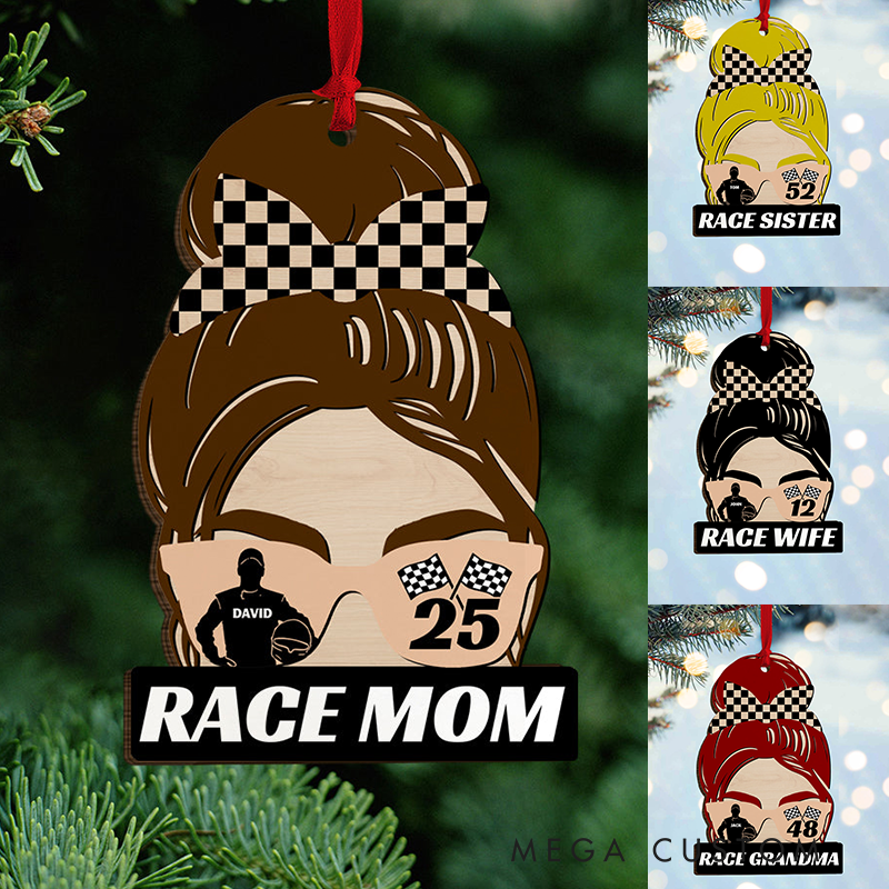 Personalized Racing Mom Ornament Custom Name Christmas Tree Decoration Gifts