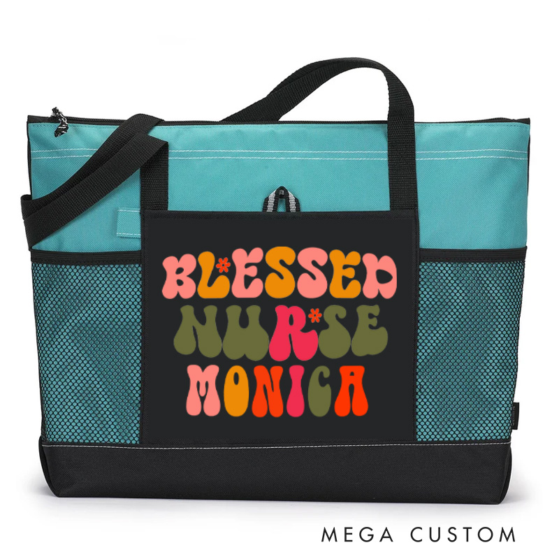 Personalized Nurse Tote Bag Custom Blessed Nurse Design Tote Bag Nurse Graduation Gifts 