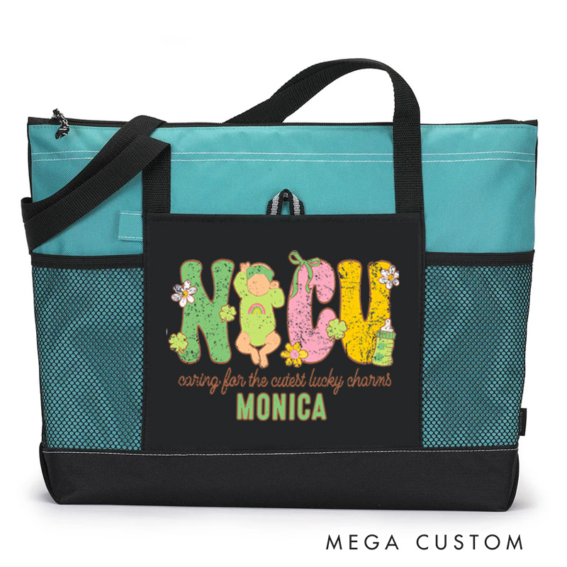 Personalized Nurse Tote Bag Custom Caring for the Cutest Lucky Charms Design Tote Bag Nurse Graduation Gifts 