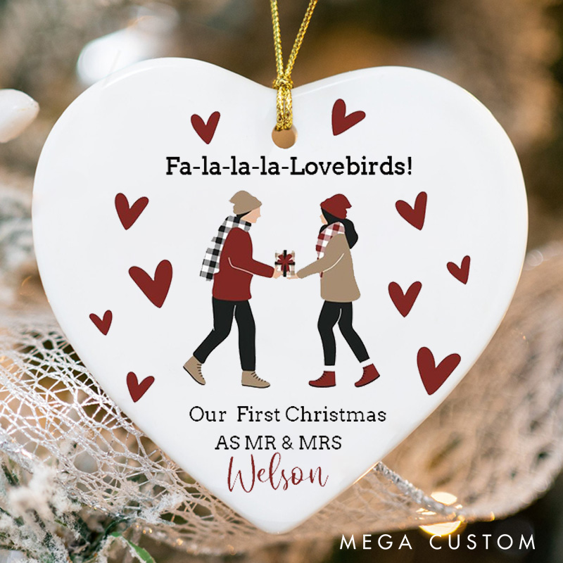 Personalized Couple Christmas Ornament Our First Christmas as Mr and Mrs Christmas Ornament
