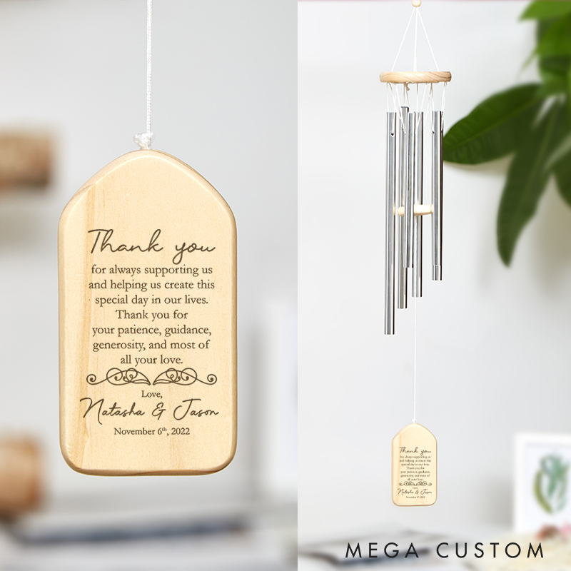 Personalized Thank You from Bride and Groom Wedding Wind Chime