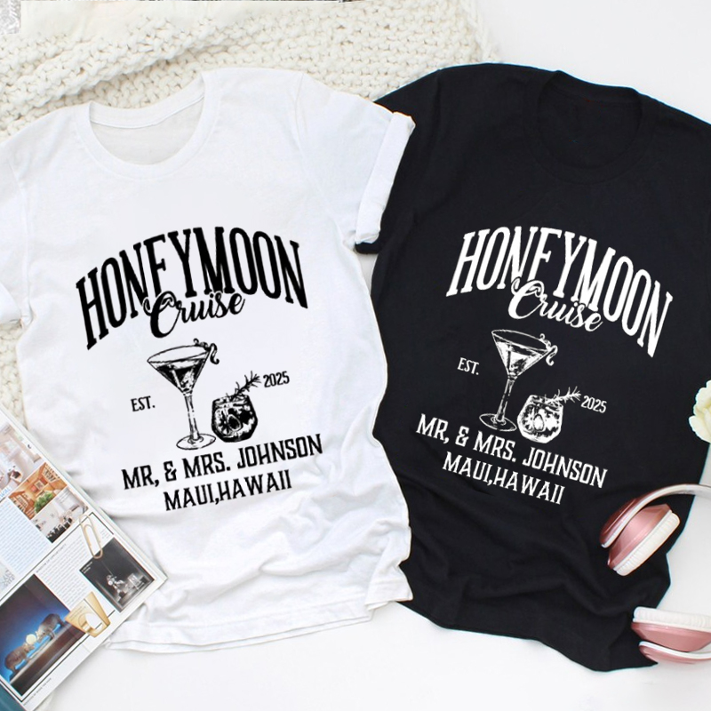Personalized Honeymoon Cruise Mr and Mrs Matching Honeymoon Couple Classic T-Shirt