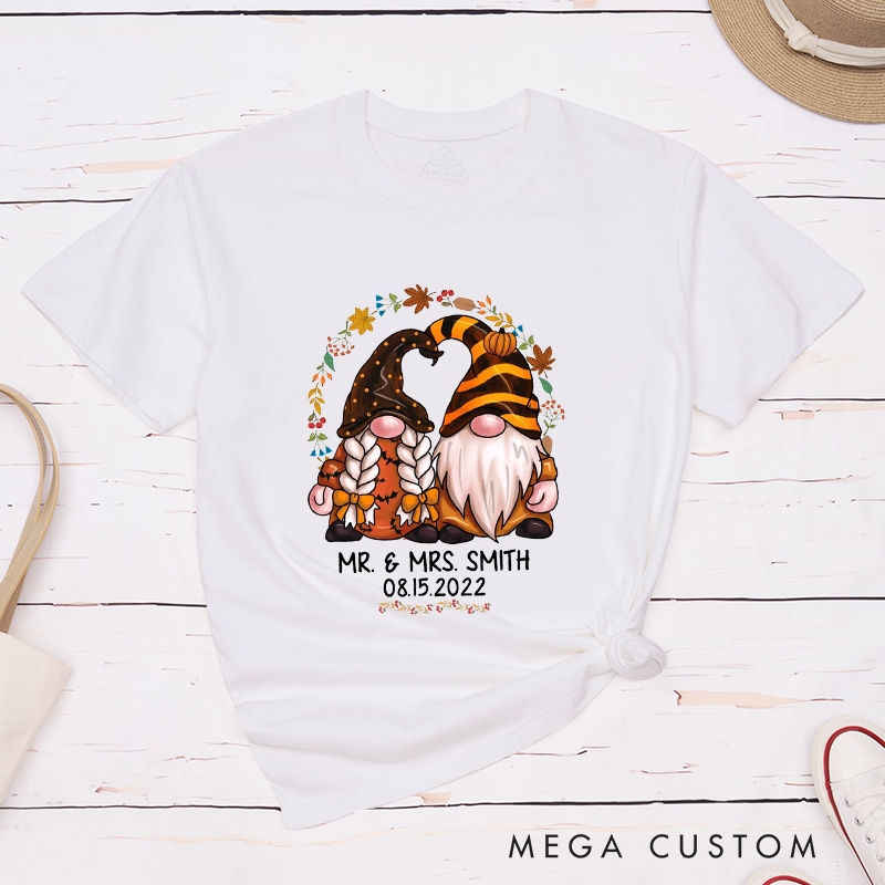 Personalized Mr and Mrs Dwarf Couple Matching Halloween T-Shirt 