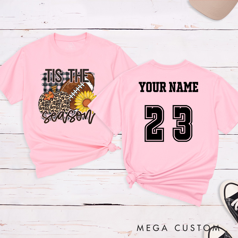 Personalized American Football and Rugby T-Shirts Featuring Custom Name and Number- Tis the Season