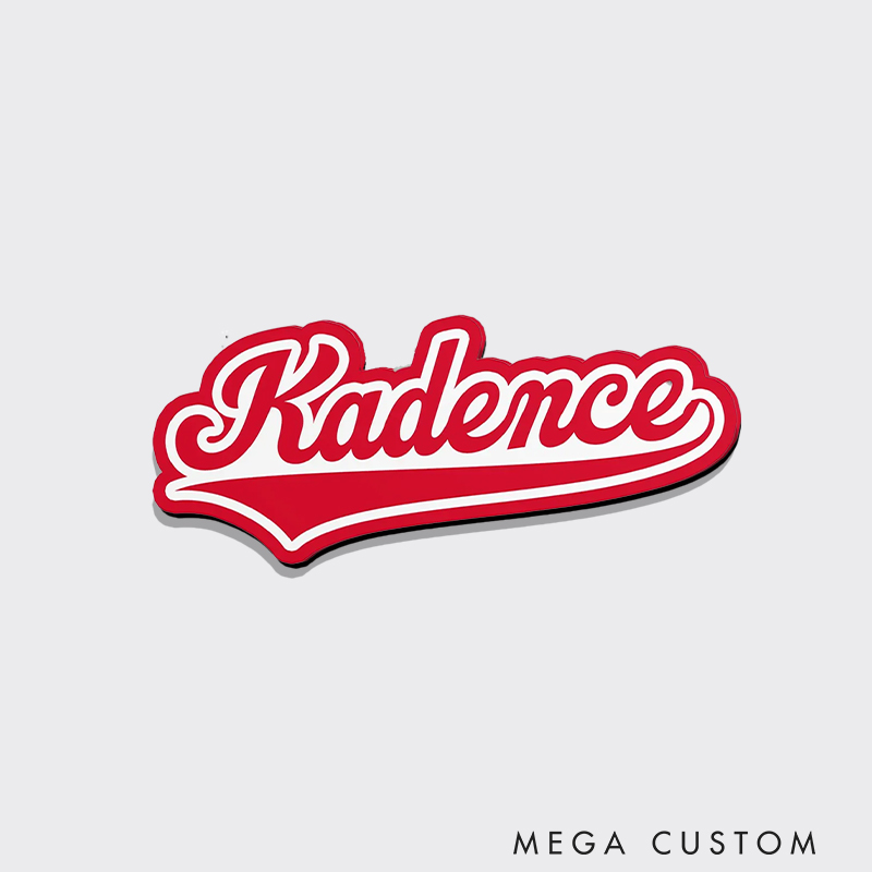 Personalized Custom Name Fridge Magnet with Sleek Baseball-Themed Style  