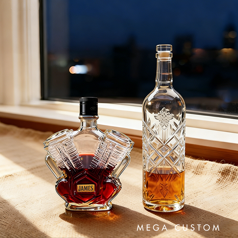 Personalized Engine Shaped Whiskey Decanter Unique Custom Name Gifts