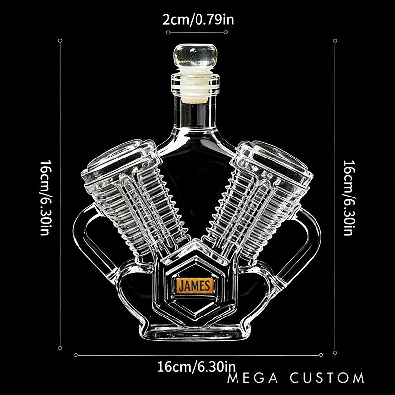 Personalized Engine Shaped Whiskey Bottle Unique Custom Name Gifts