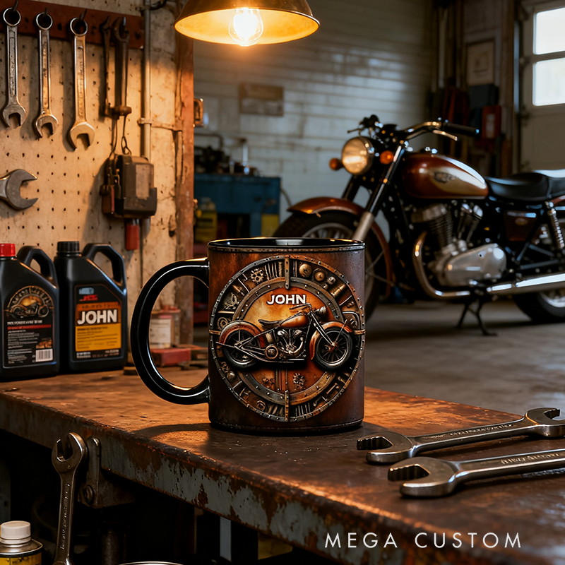 Personalized Biker Accent Mug Custom Name Awesome Bike Mug Unique Bikers and Motorcycle Fans