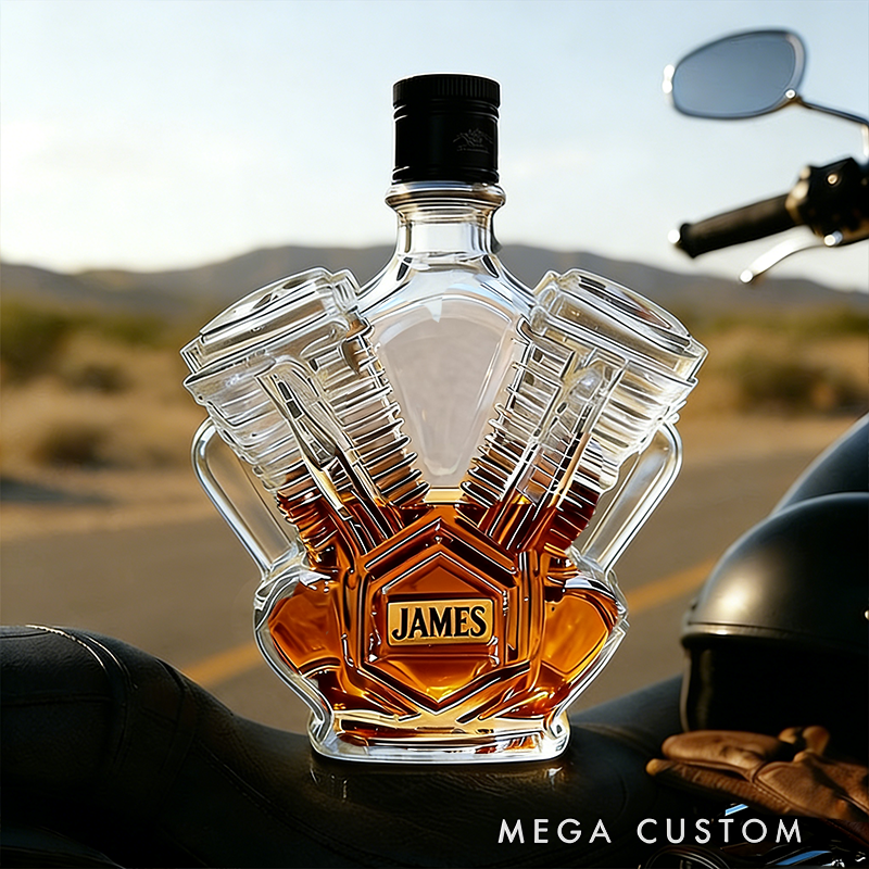Personalized Engine Shaped Whiskey Decanter Unique Custom Name Gifts